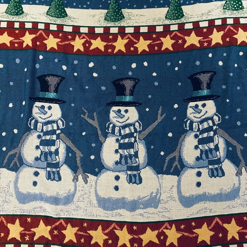 Mohawk Home Throw Blanket Made in USA Holiday Christmas Snowman approx 5x7